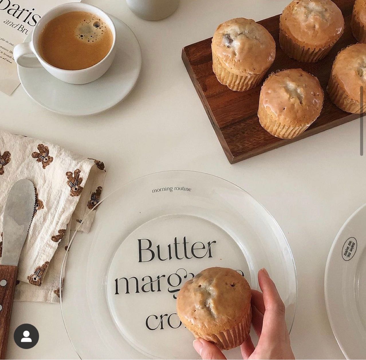 SALE_un croissant & butter margarine plate จานใสพิมพ์ลาย19cm. LINE