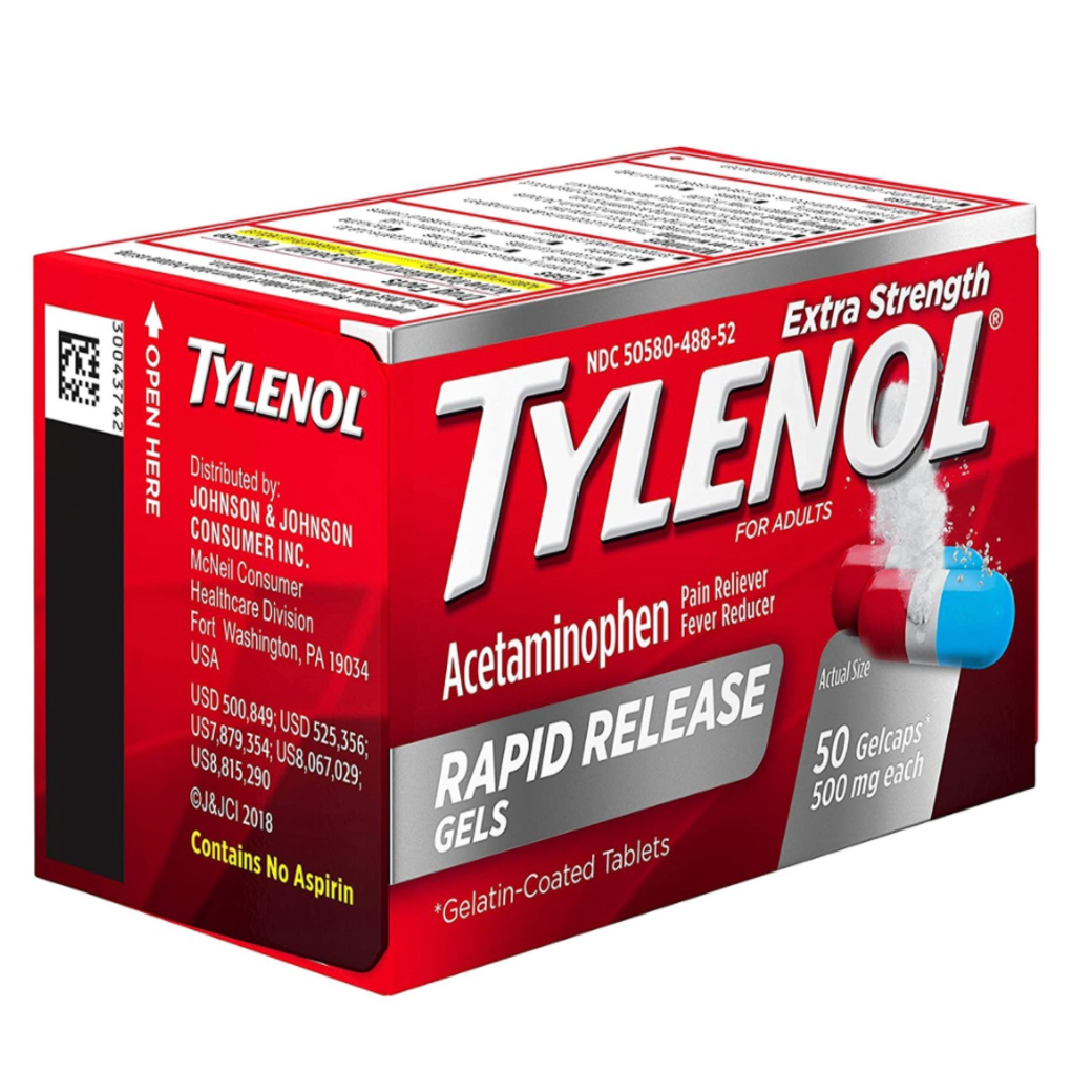 แก้ปวด ลดไข้ US Tylenol Extra Strength 50 เม็ด Rapid Release Gels for