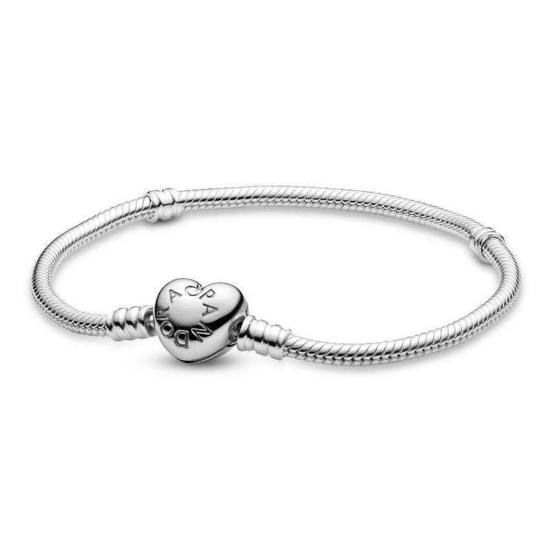 Moment Silver Bracelet, Heart Clasp