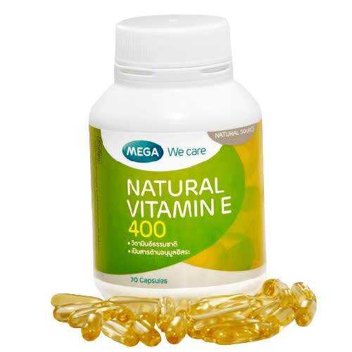 MEGA NATURAL VITAMIN E 400 IU CAPSULES 30'S อาหารเสริมเพื่อสุขภาพ วิตาม