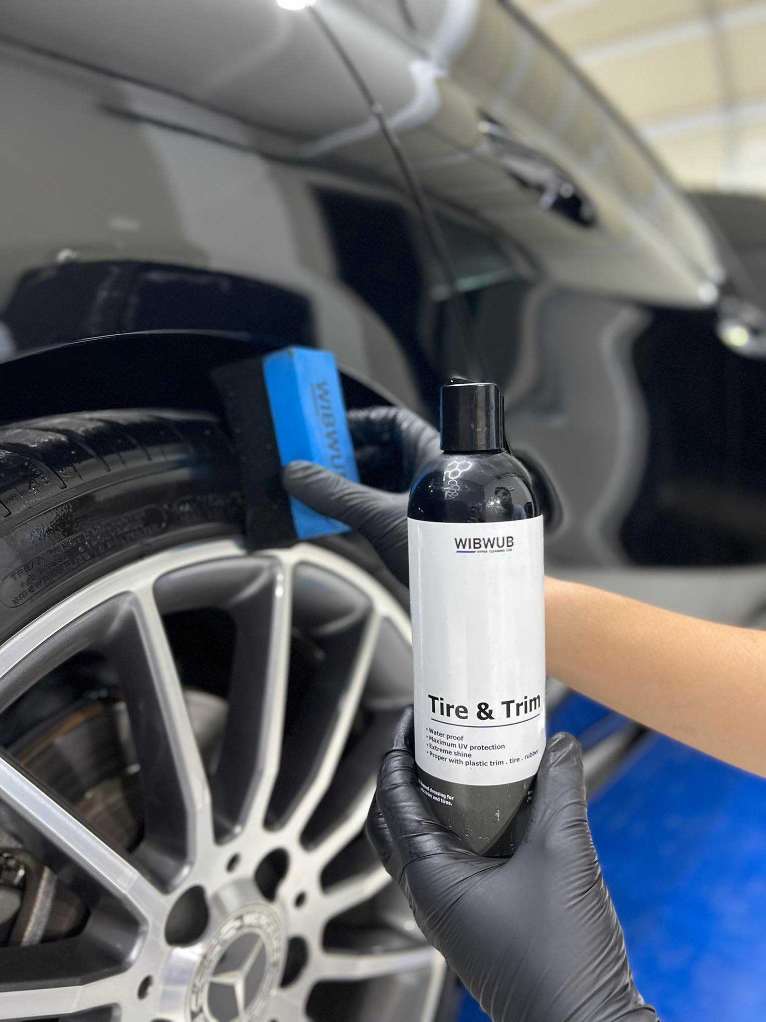 เจลเคลือบและฟื้นฟูพลาสติกและยาง สูตรกันน้ำ (WIBWUB Tire&trim gel