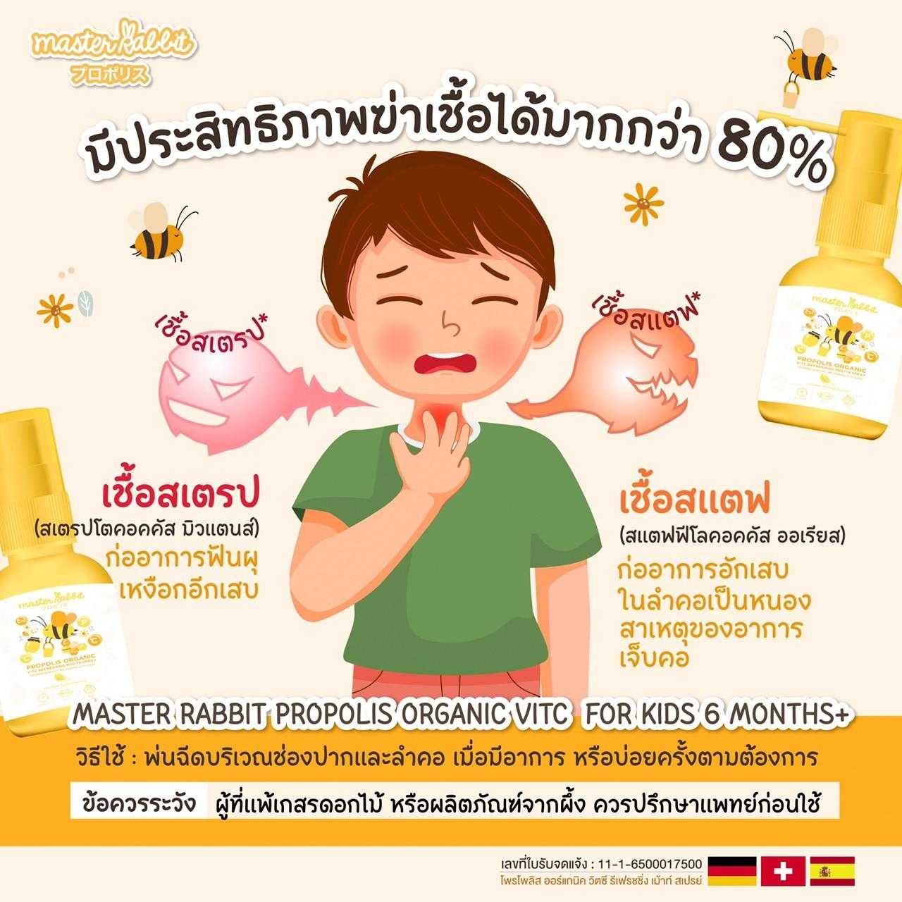 สเปรย์แก้เจ็บคอ Master Rabbit Propolis VitC | LINE SHOPPING