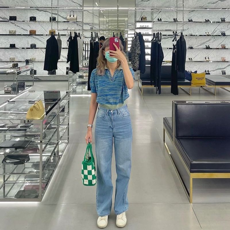 checkers-bag-green-white-line-shopping