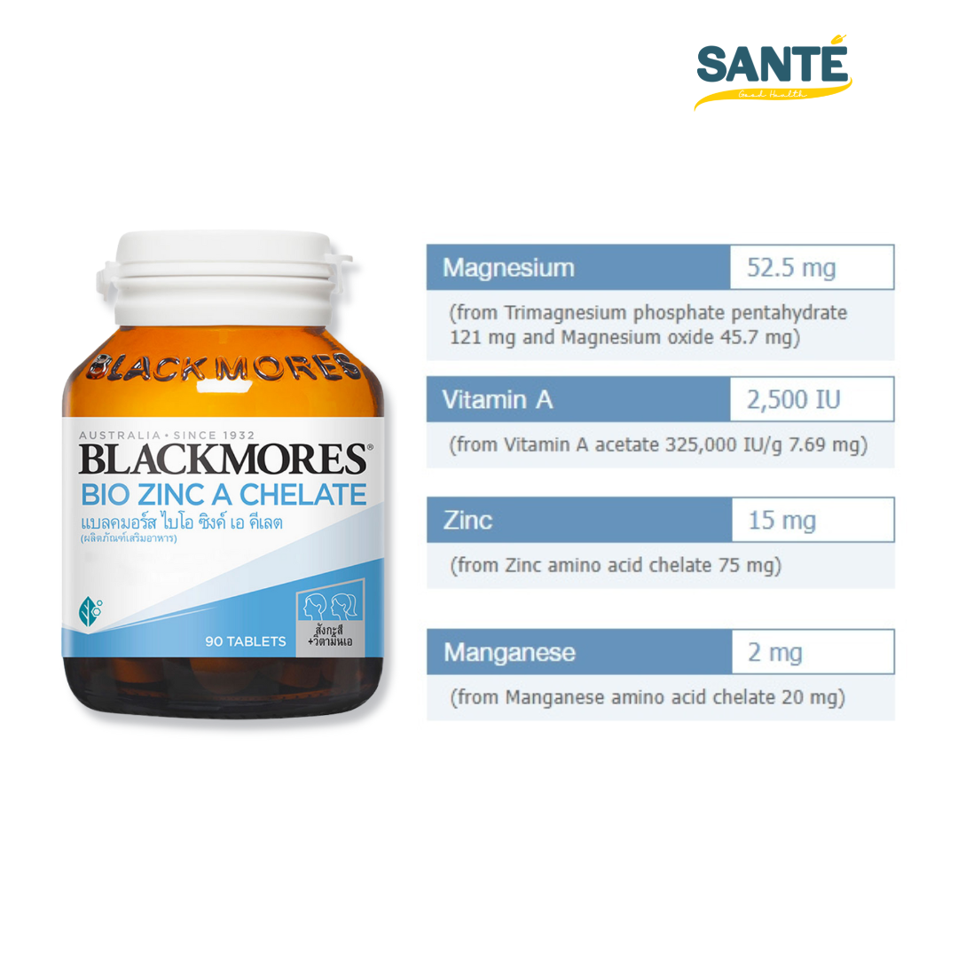 Blackmores Bio ZINC A CHELATE เสริมซิงค์ วิตามิน ปัญหาสิว ภูมิคุ้มกัน