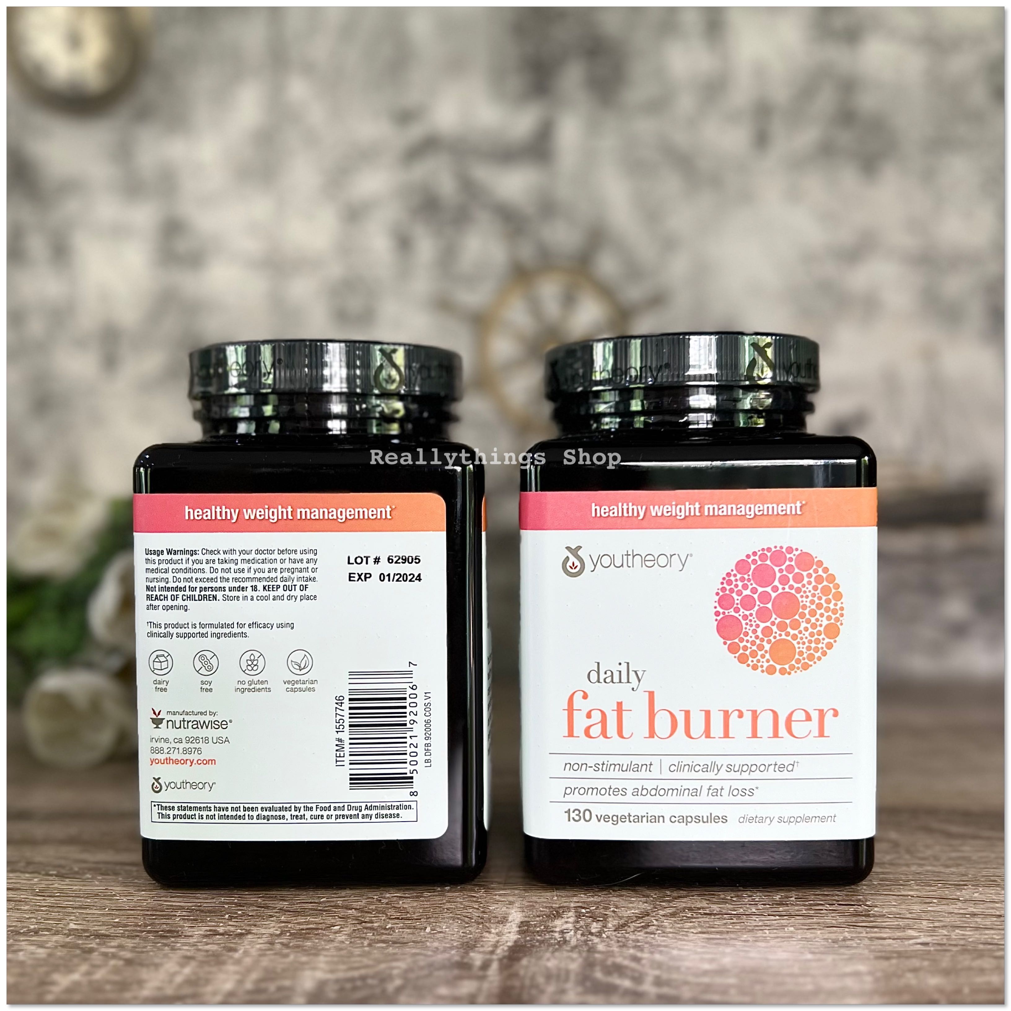 สารสกัดพริก Youtheory Daily Fat Burner 130 vegetarian capsules LINE