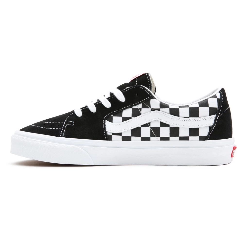 Vans Sk8Low Checkerboard Canvas/Suede Black/True White Size ถามแอดมิ