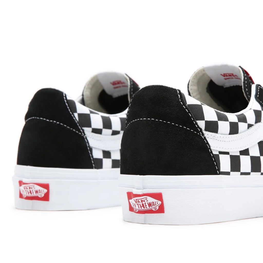 Vans Sk8Low Checkerboard Canvas/Suede Black/True White Size ถามแอดมิ