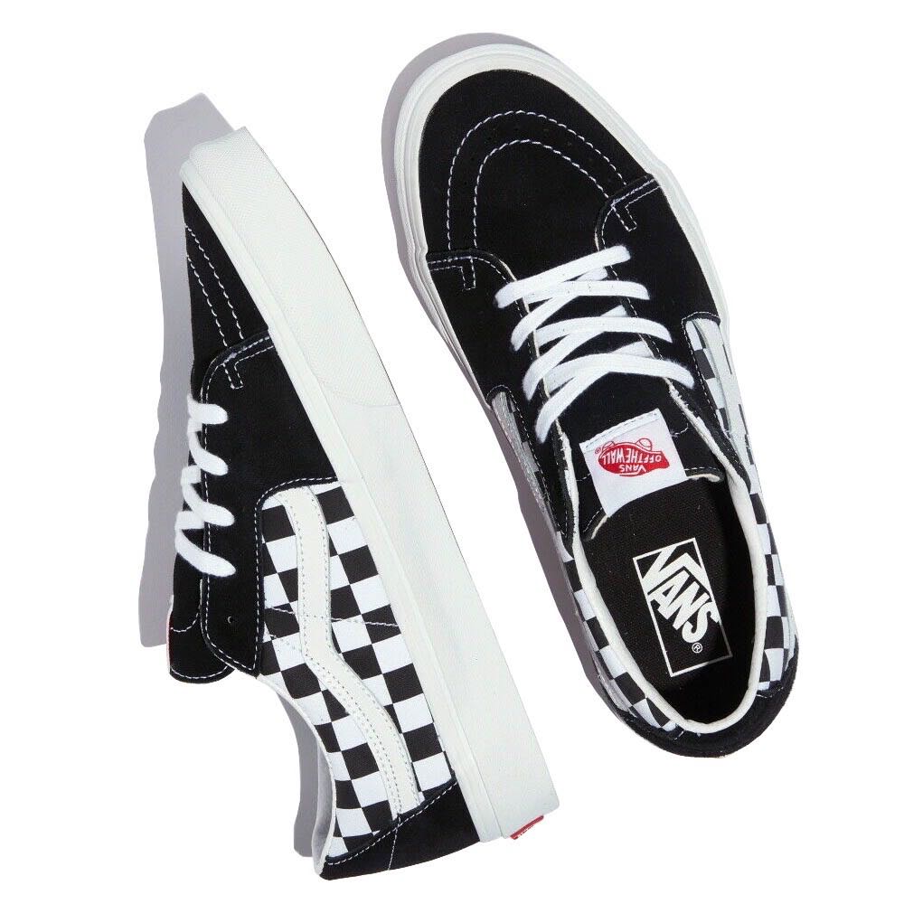 Vans Sk8Low Checkerboard Canvas/Suede Black/True White Size ถามแอดมิ