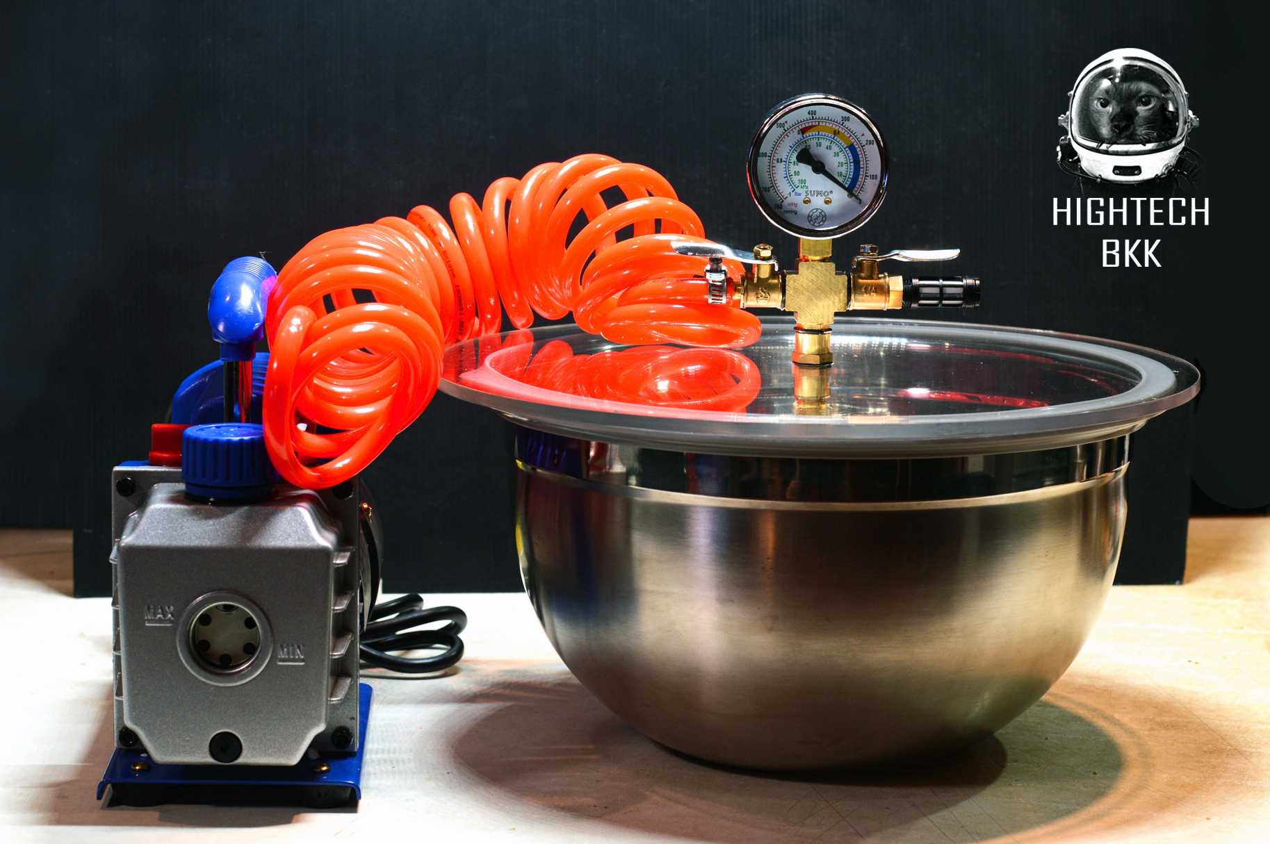 Vac Pot 5L Stainless Vacuum Chamber, with Vacuum Pump for Wax/Dab