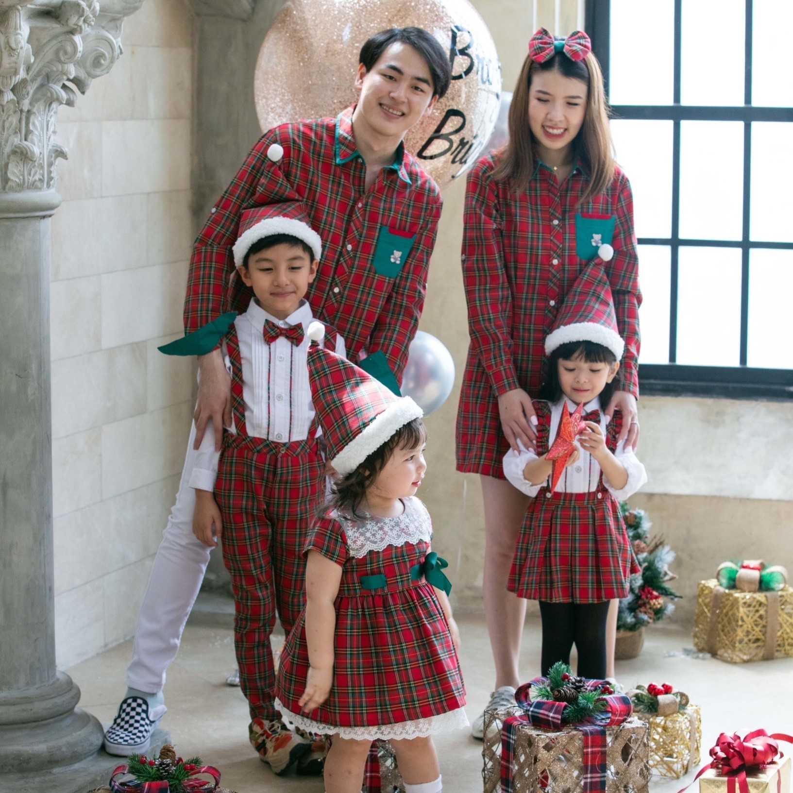 Father Daughter Popoki Set Christmas Red main image 0