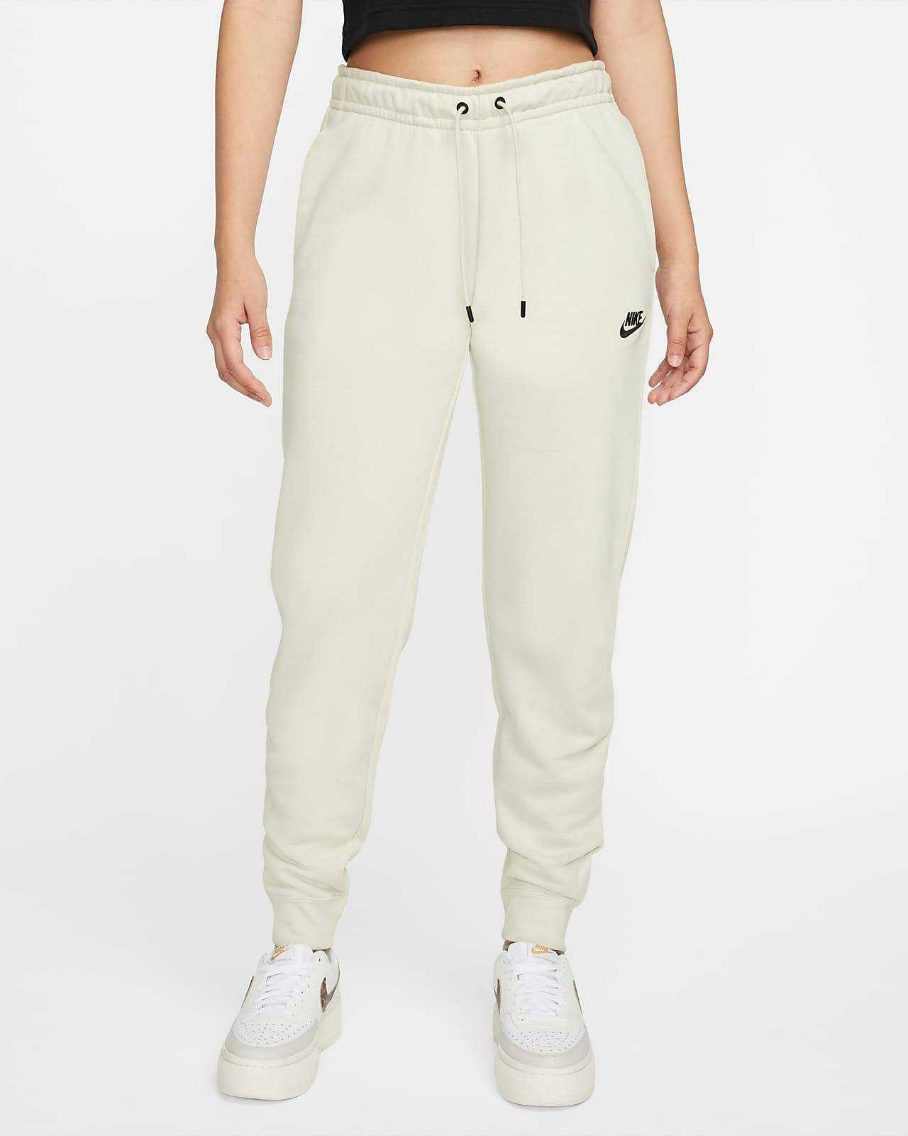Nike essential tight fit fleece joggers in off white LINE SHOPPING