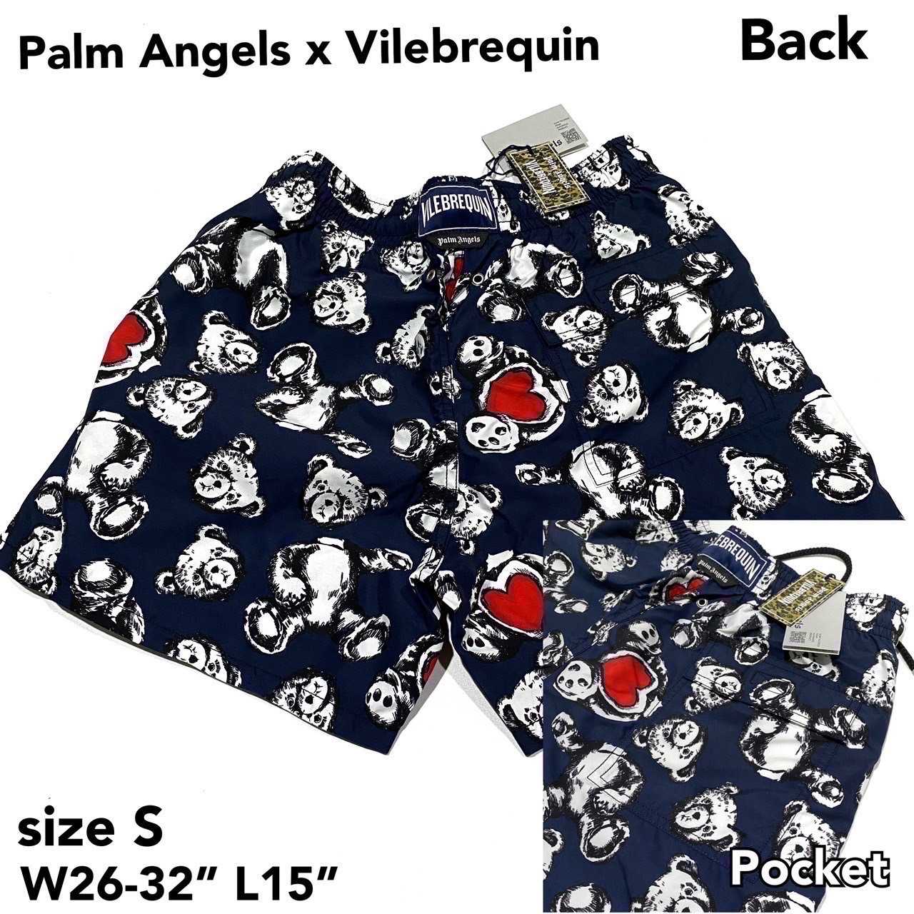 Palm Angels x Vilebrequin size S for men กางเกงขาสั้น ปลา์ฒ แองเจิล ของ