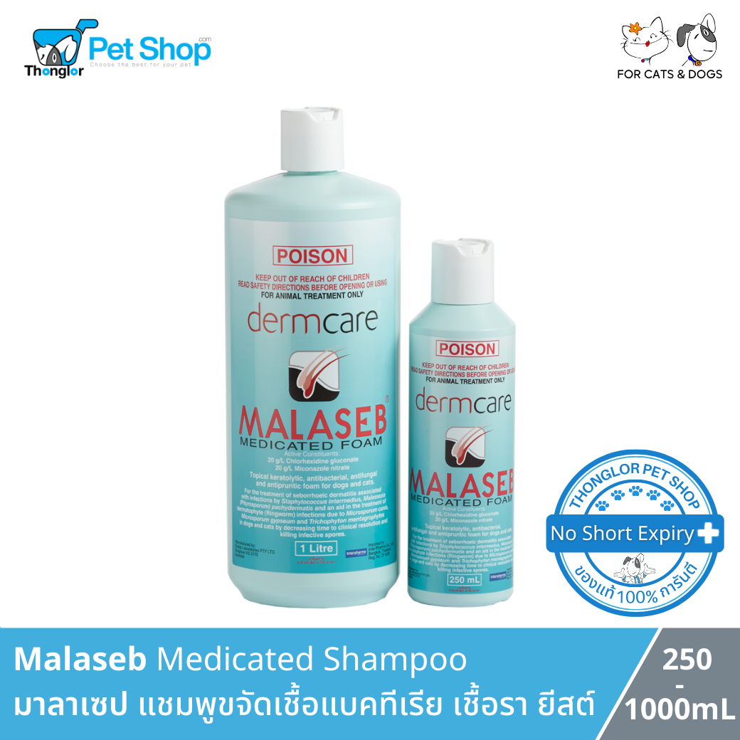 (ฟรี! เฉพาะ 1000ml.) Malaseb Medicated Shampoo มาลาเซป แชมพูขจัดเชื้อแบคทีเรีย เชื้อรา และ