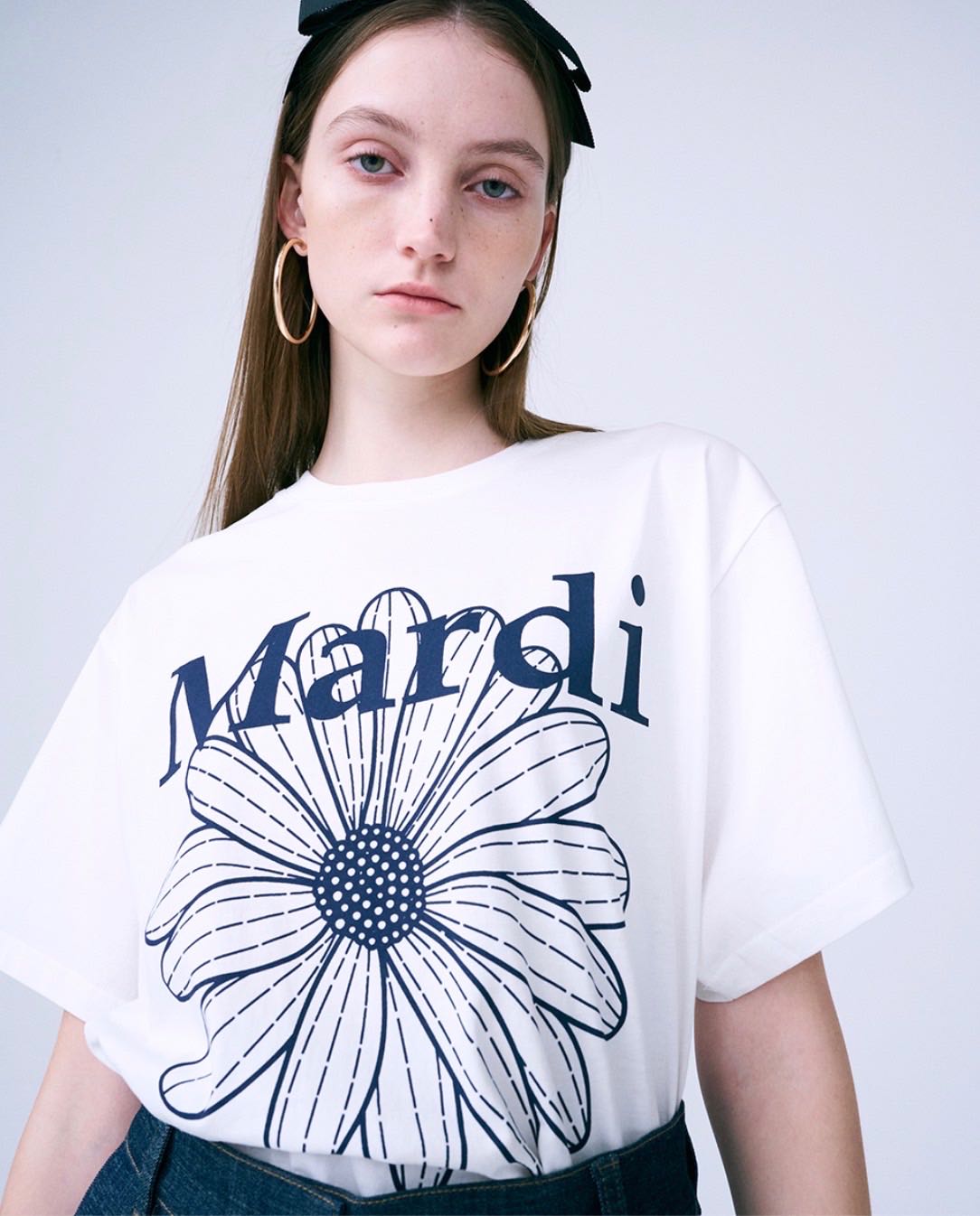 TSHIRT FLEUR FLOWERMARDI_ASHBLUE GREY main image 1