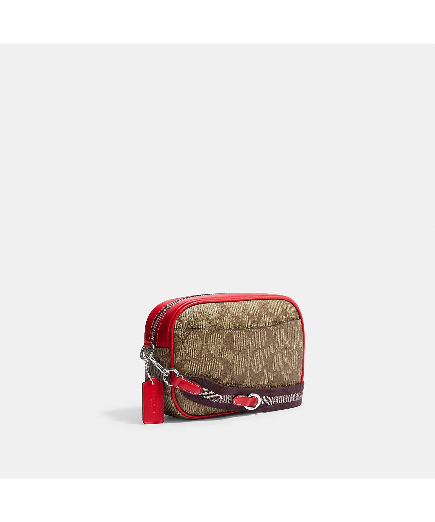 COACH MINI JAMIE CAMERA BAG IN SIGNATURE CANVAS WITH WILD STRAWBERRY
