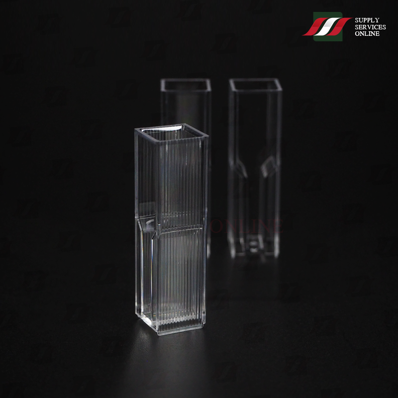 Semi Micro Cuvette 1.5ml. คิวเวต เนื้อ PS ขนาด 1.5มล.100 ชิ้น / 1 กล่อง