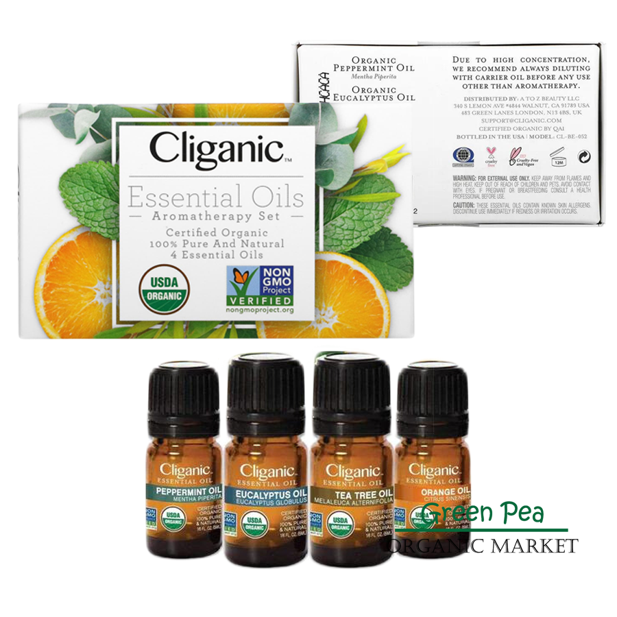 Cliganic น้ำมันหอมระเหย ออร์แกนิก Essential Oils Aromatherapy Set 8