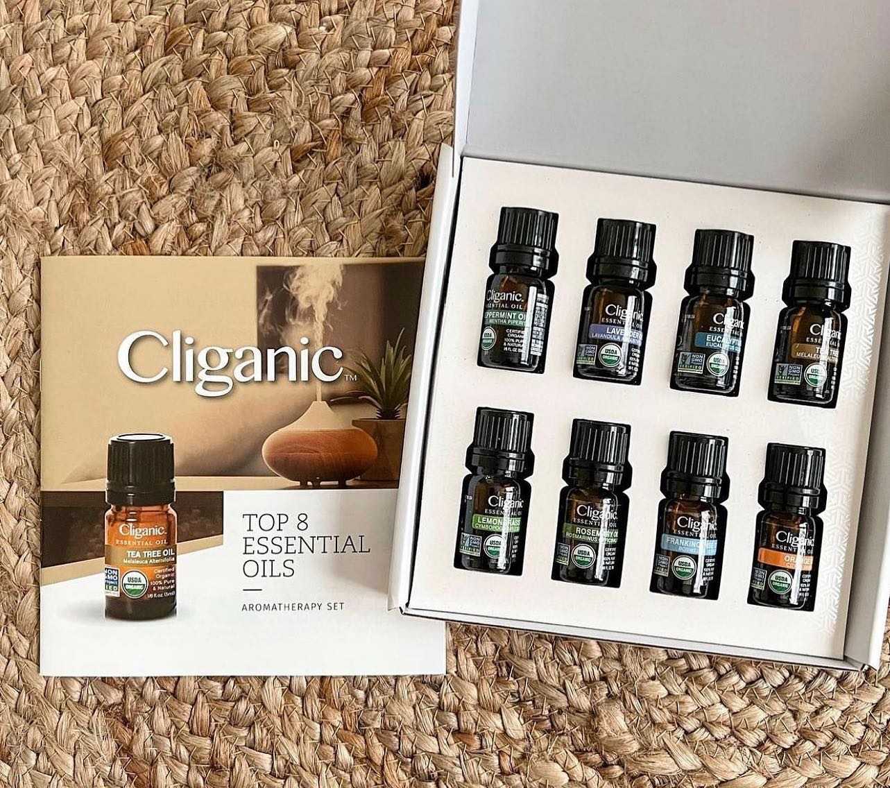 Cliganic น้ำมันหอมระเหย ออร์แกนิก Essential Oils Aromatherapy Set 8