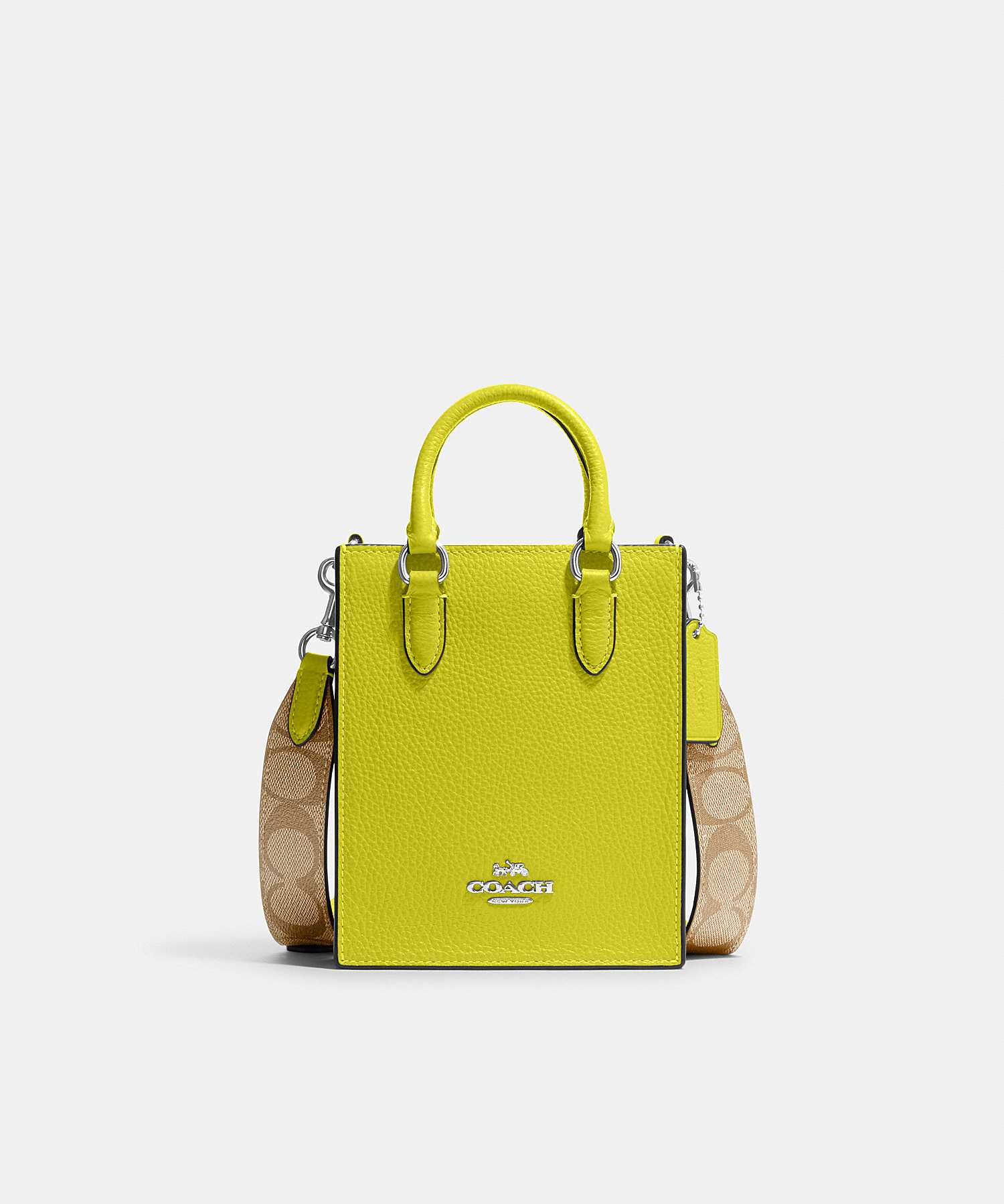 COACH NORTH SOUTH MINI TOTE WITH SIGNATURE CANVAS CJ501 SVVRE LINE