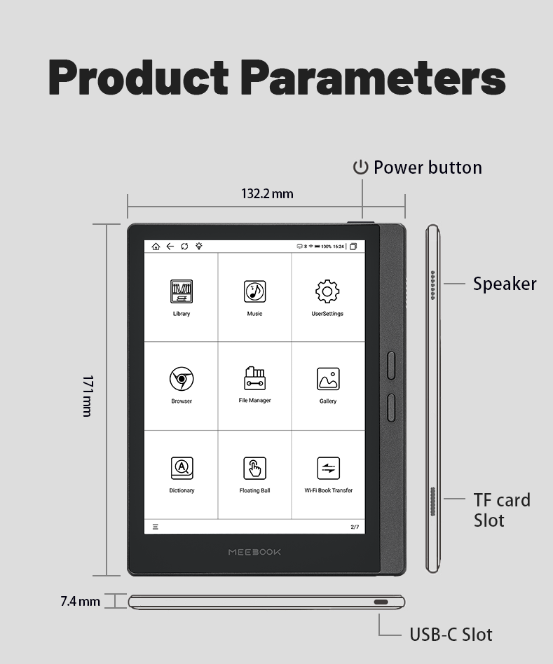 Meebook M7 eBook Reader 2023 Edition New 7 Eink (Android 11 / Micro