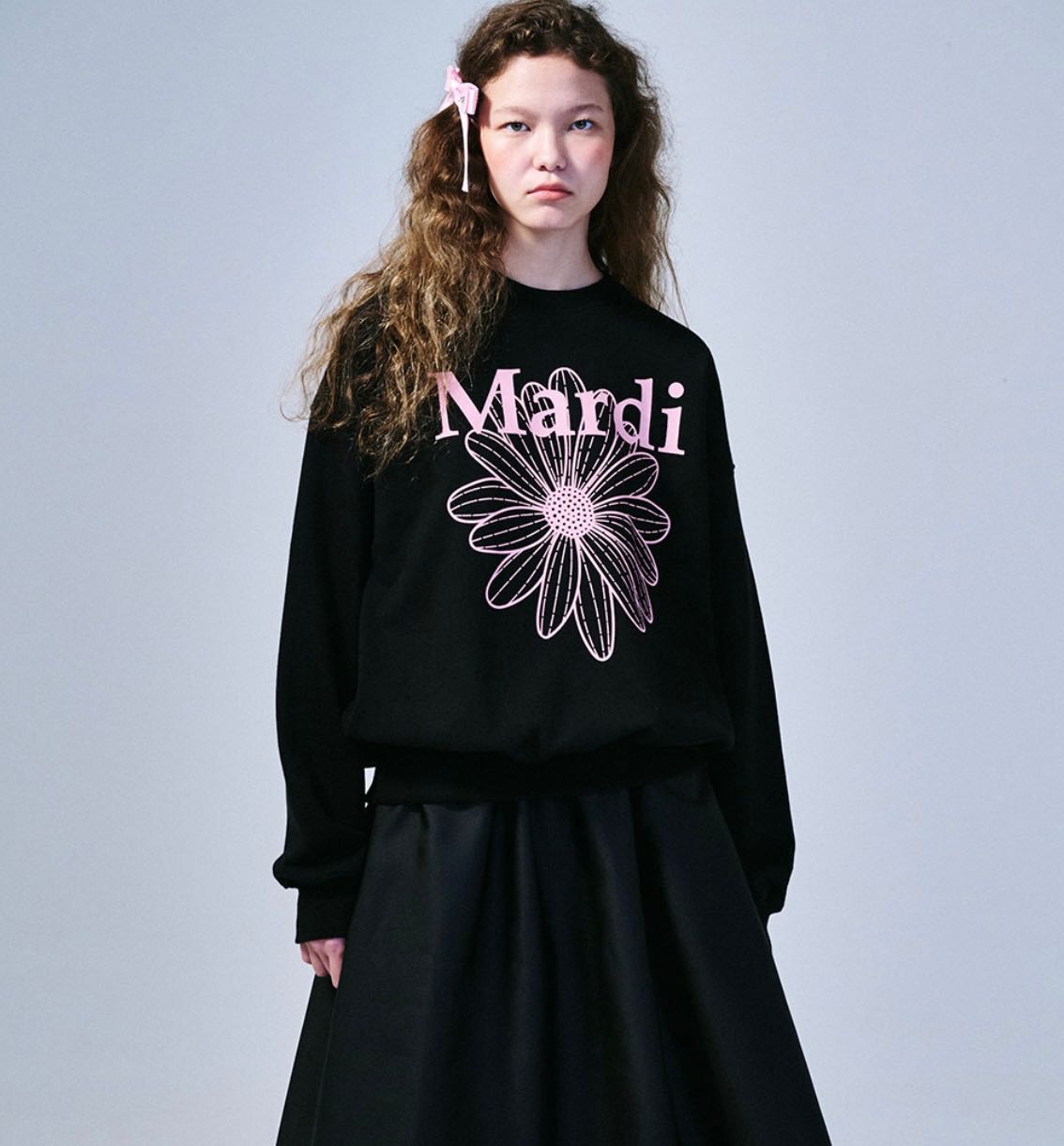 MARDI SWEATSHIRT BLACK PINK Flowers