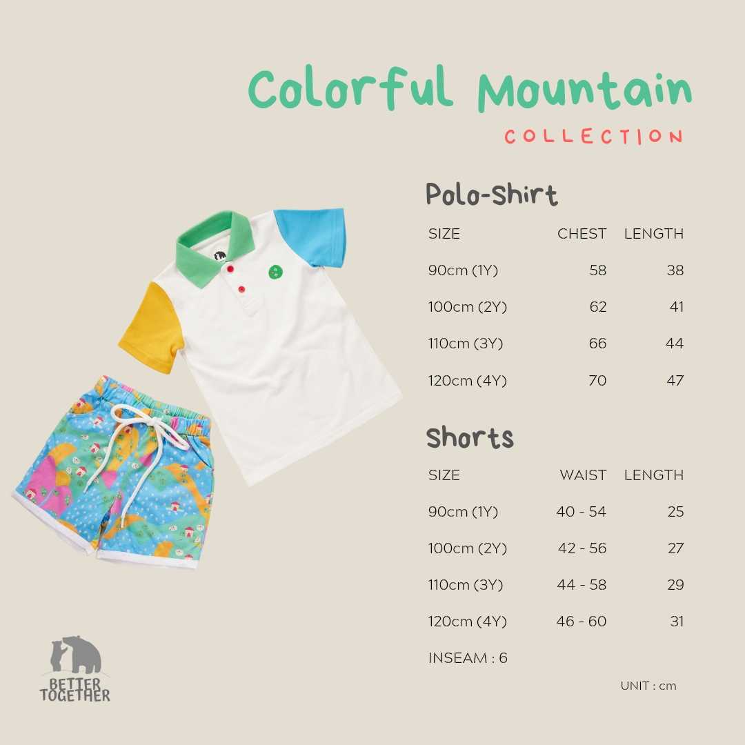 Colorful Mountain Polo Shirt & Shorts Set LINE SHOPPING