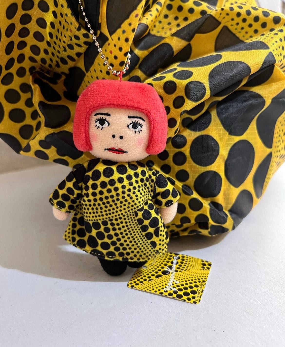 Japan Yayoi Kusama YAYOIchan Plush Vol. 3 Keychain Charm Yayoi Kusama Yellow Tree LINE SHOPPING