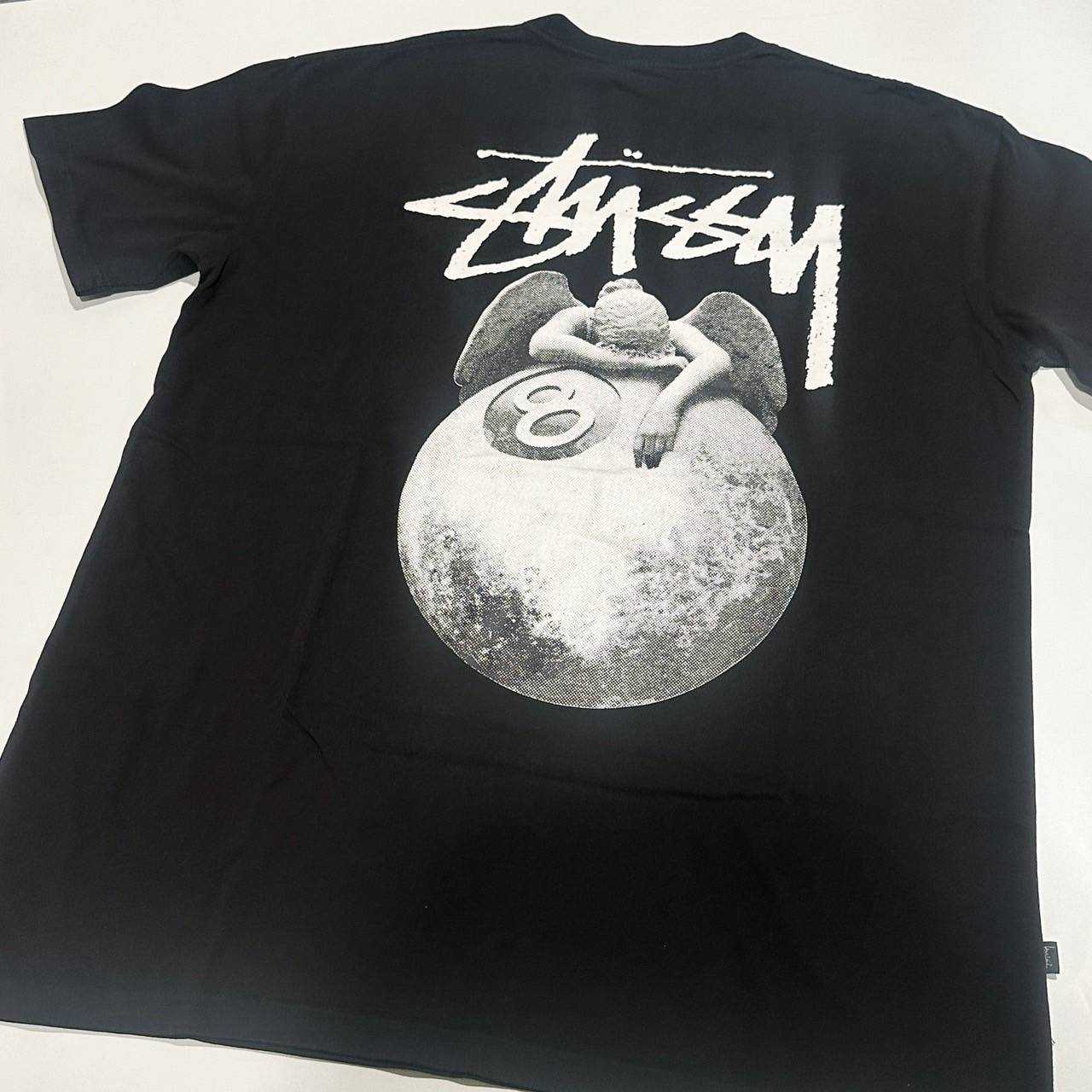 New STUSSY ANGEL TEES BLACK LINE SHOPPING