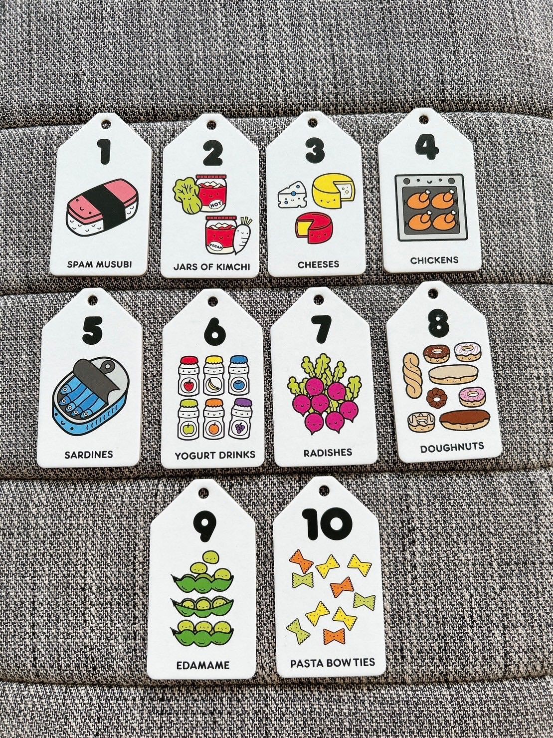 Flashcard Ring Counting at the Market Numbers LINE SHOPPING