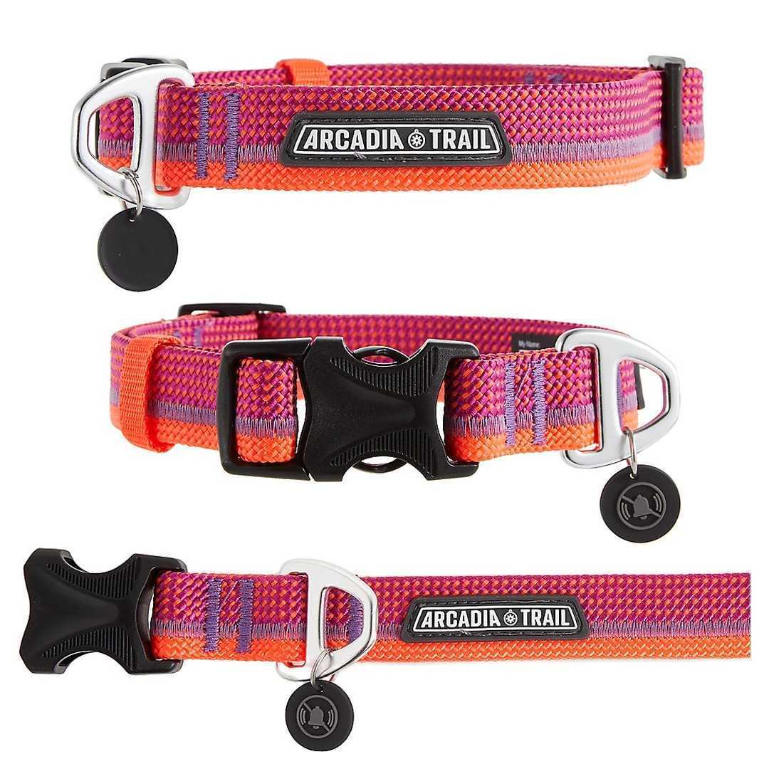 Arcadia Trail™ Paracord Rope Dog Collar สี Pink / Coral ไซด์ Medium จาก