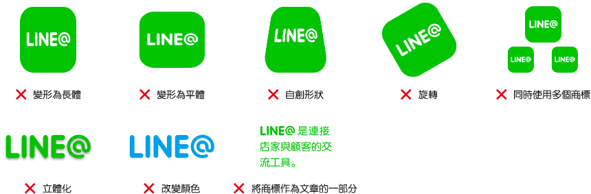 × 變形為長體/變形為平體/自創形狀/旋轉/同時使用多個商標/立體化/改變顏色/改變顏色