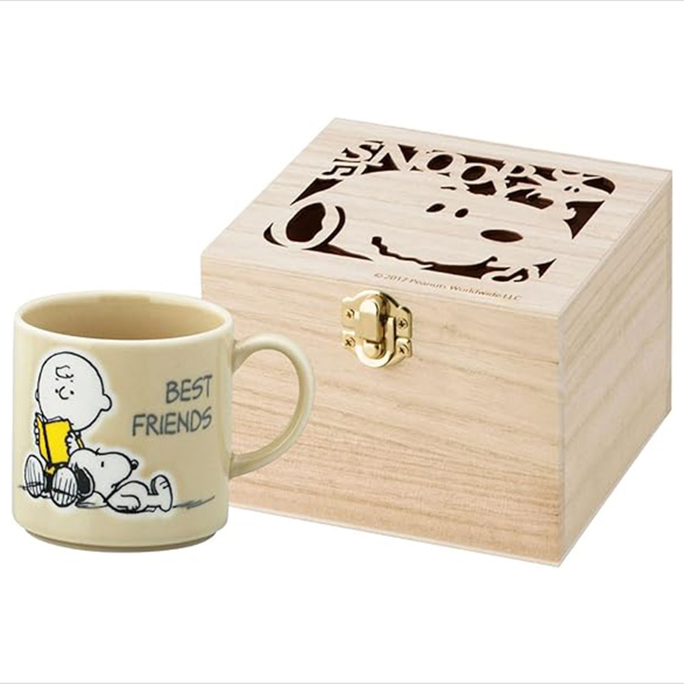スヌーピー木箱入りマグカップ【best friends】