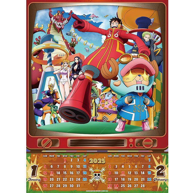 2025年ONE PIECE ワンピース カレンダー（壁掛け 大判 A2・7枚）