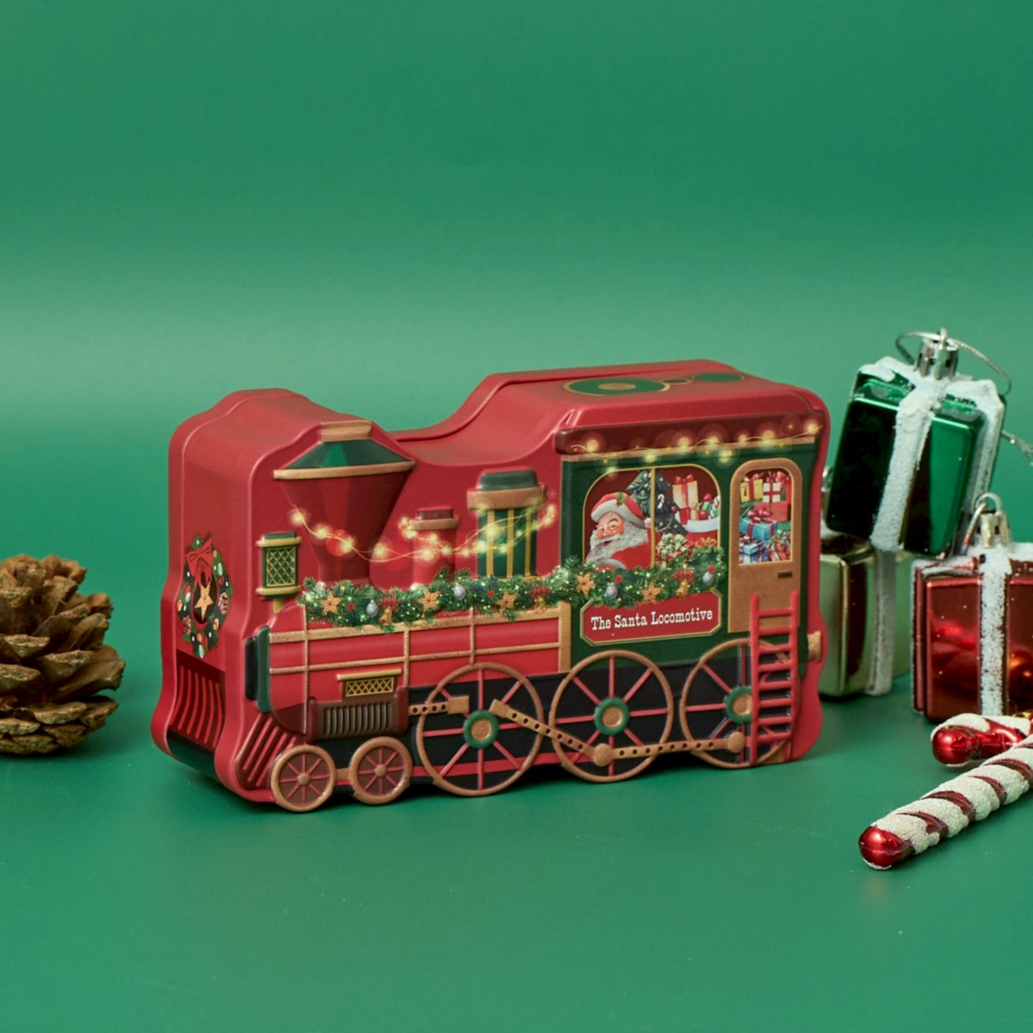 サンタ 機関車缶 チョコレート